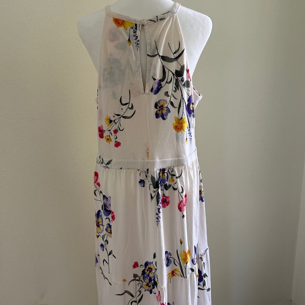 Old Navy Maxi Dress Floral Tiered Sleeveless Summer Tiered Boho Vacation Relaxed - Picture 3 of 7